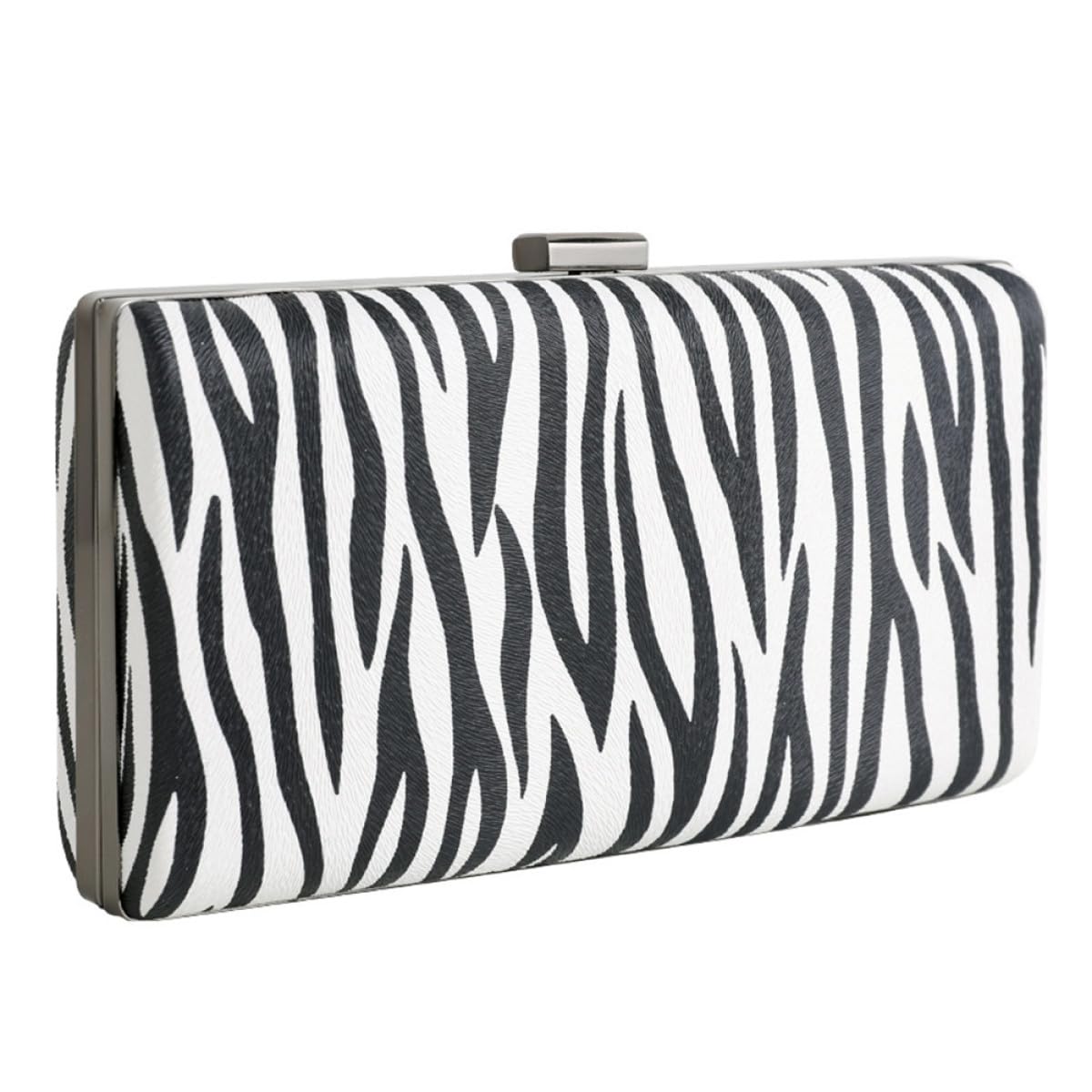 HOMSFOU Bolso de Mano de Noche para Mujer Estampado de Cebra en Tonos Claros, Bolso Cartera Ligero de Pu, Cierre Seguro Hebilla, Adecuado para Fiestas, Cenas y Eventos Sociales
