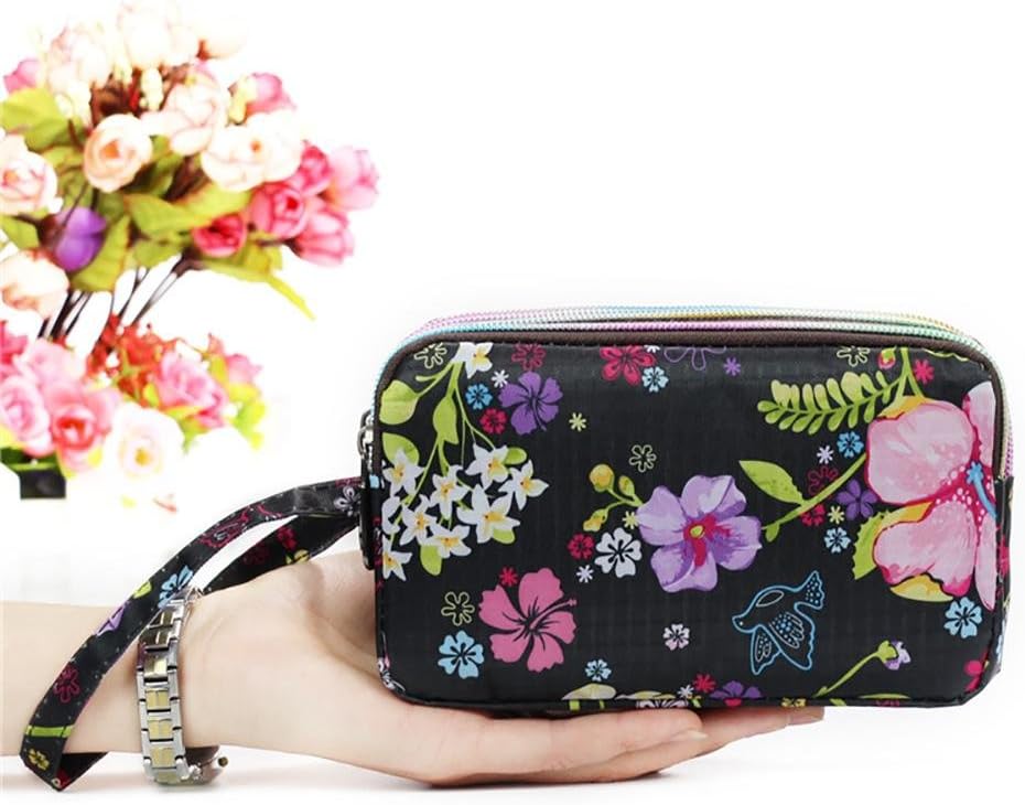 Tianfuheng Womens Chinese Floral Print Cloth Wristlet Bag Purse Zipper Wallet Phone Pouch