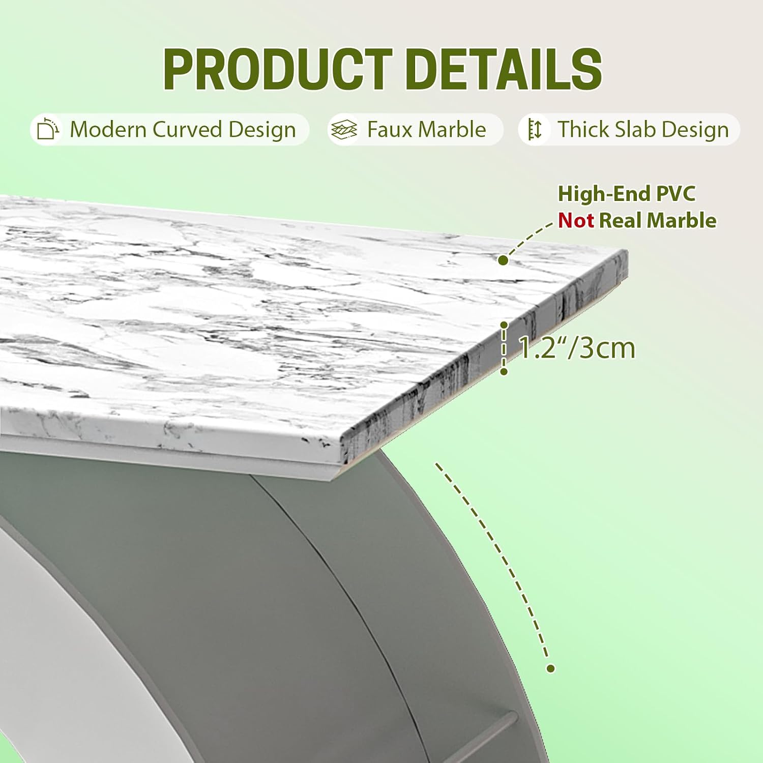 Coffee Tables for Living Room, 45" Marble Coffee Table with RGB Strip, Smart Coffee Table with Storage for Dining Reception(Pure White)