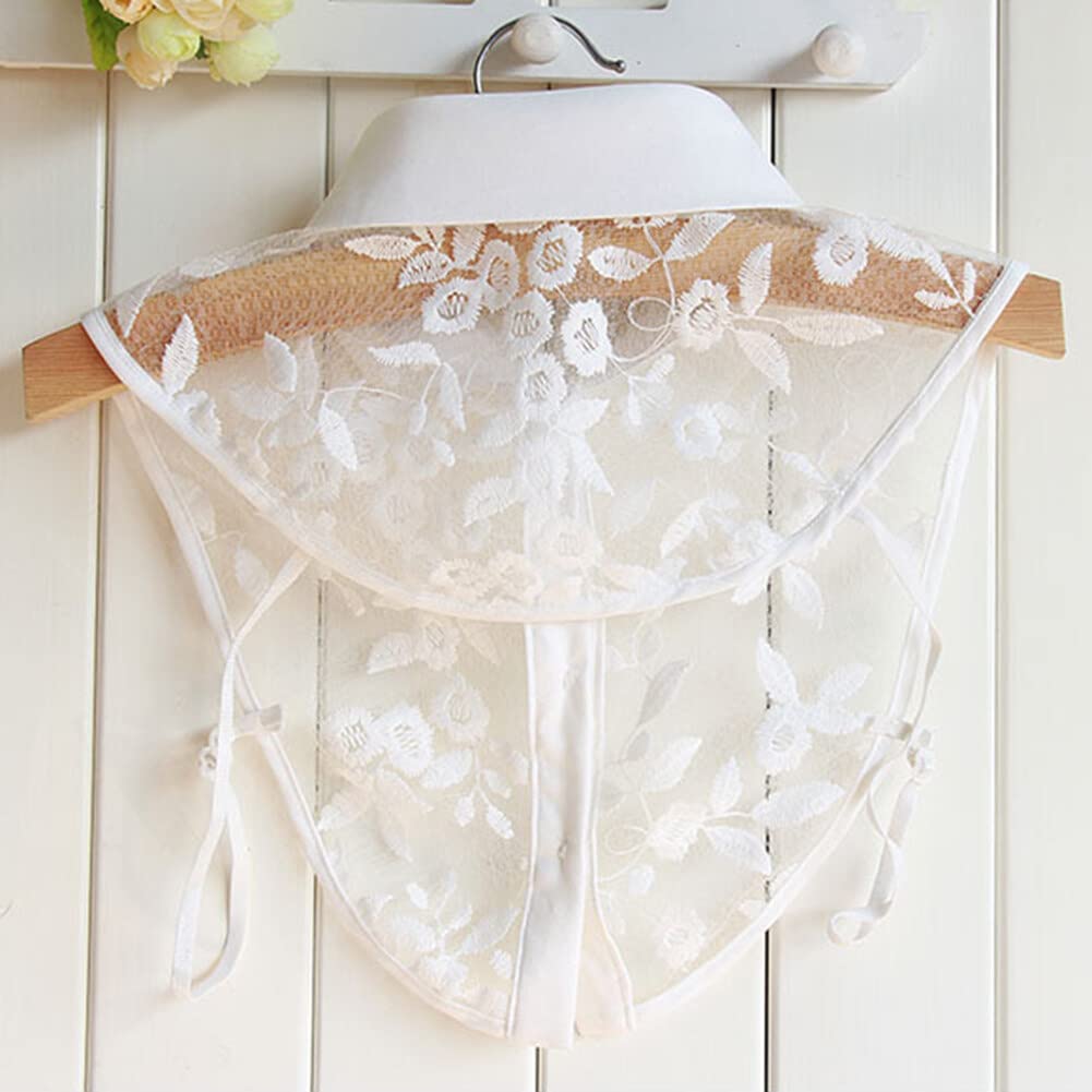 Tandou Elegante Krageneinsatz Damen Perlen Fake Kragen Blusenkragen Einsatz Bekleidung Accessoires (Weiß