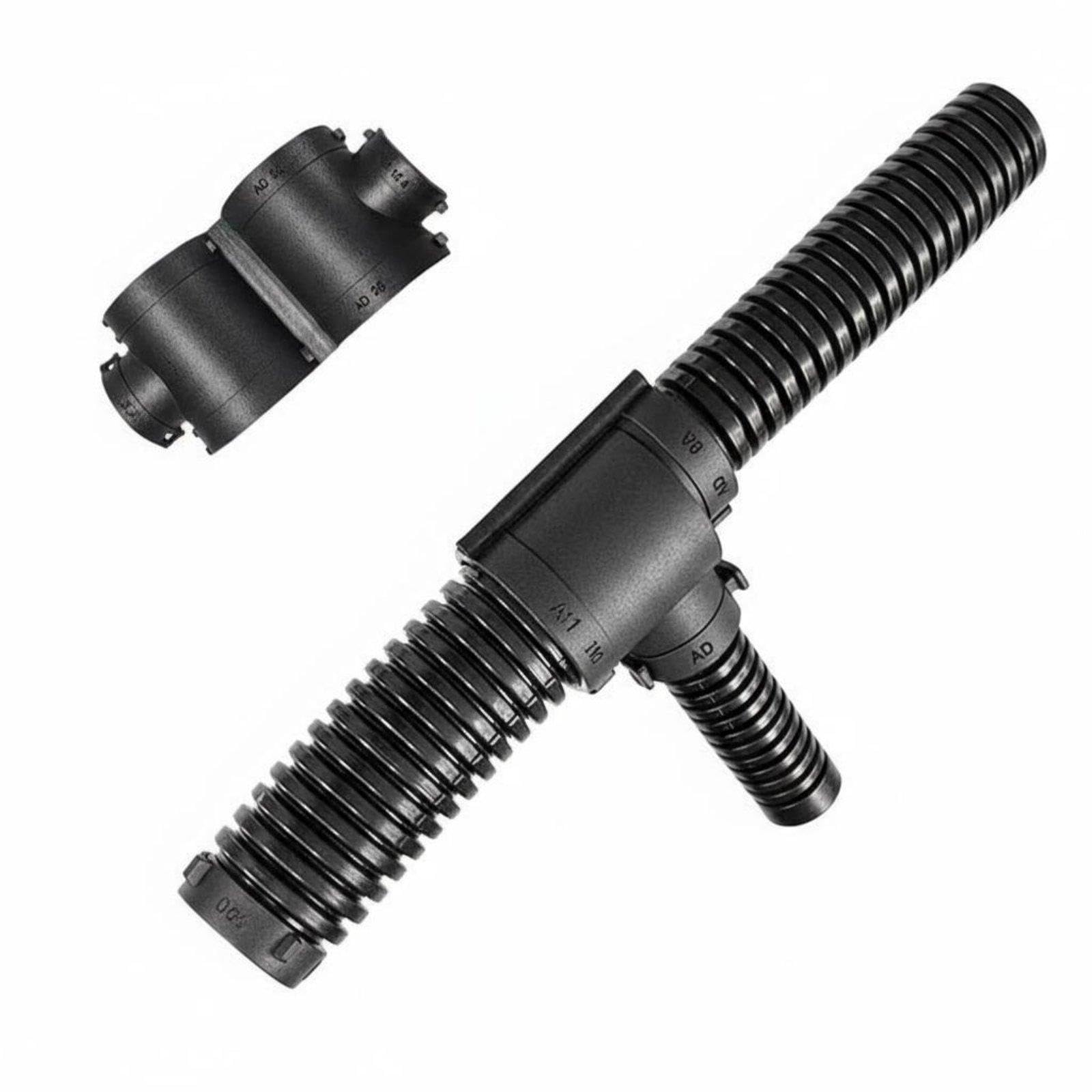 Nylon Corrugated Pipe Connector Retardant Openable Conduit T-Fitting Fasten-Fit Closure Corrugated Tubing T-Joint for Automotive, Workshop, Garage Ad15.8*10*10 Reducing T-type|Business &-image-36