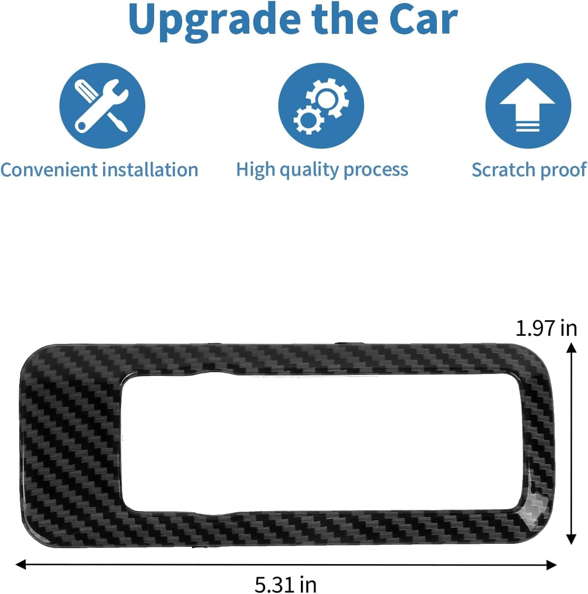 for Mustang Headlight Knob Panel Trim Cover for Bronco/Bronco Sport 2021-Present for Mustang 2024-Present Black Carbon Fiber Interior Accessories