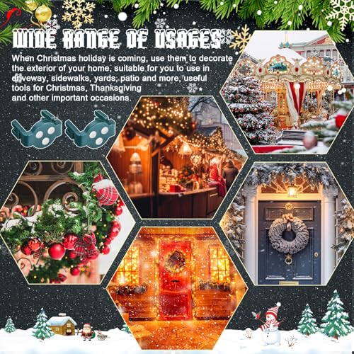 100 Pieces C9 Magnetic Christmas Light Clips Magnet Christmas Socket Clips Hooks for Sockets Roof Gutters Outside Patio Holiday Lighting (White) by Frienda - Image 7