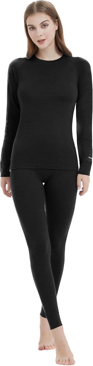 Iguana Womens 100% Merino Wool Base Layer Set Active Thermals | Thermal Underwear for Women, Winter Long Johns, Cold Weather Set for Skiing, Hiking, Ice Fishing, Outdoor Activities