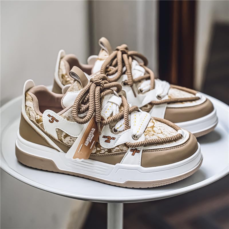 Preppy Sports Sneakers - All-Season Low Top Lace-Up Shoes with Faux Upper, Fabric Inner & PVC Sole for Running, Casual Outdoor Activities - Comfortable & Durable Skateboarding Footwear2