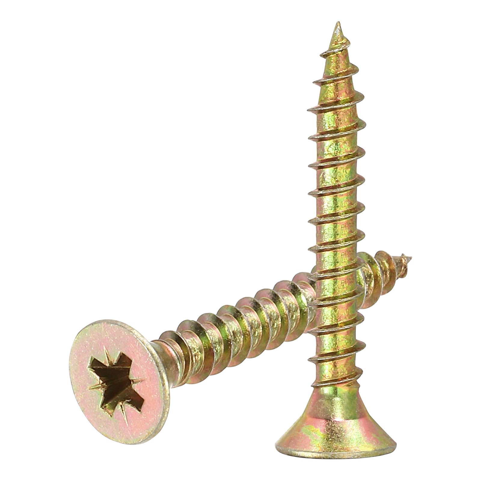 sourcing map 200pcs M5x35mm Phillips Flat Head Sheet Metal Screws, Carbon Steel Cross Drive Self Tapping Wood Screws Chipboard Screw for Sheet Metal, Wood, Color