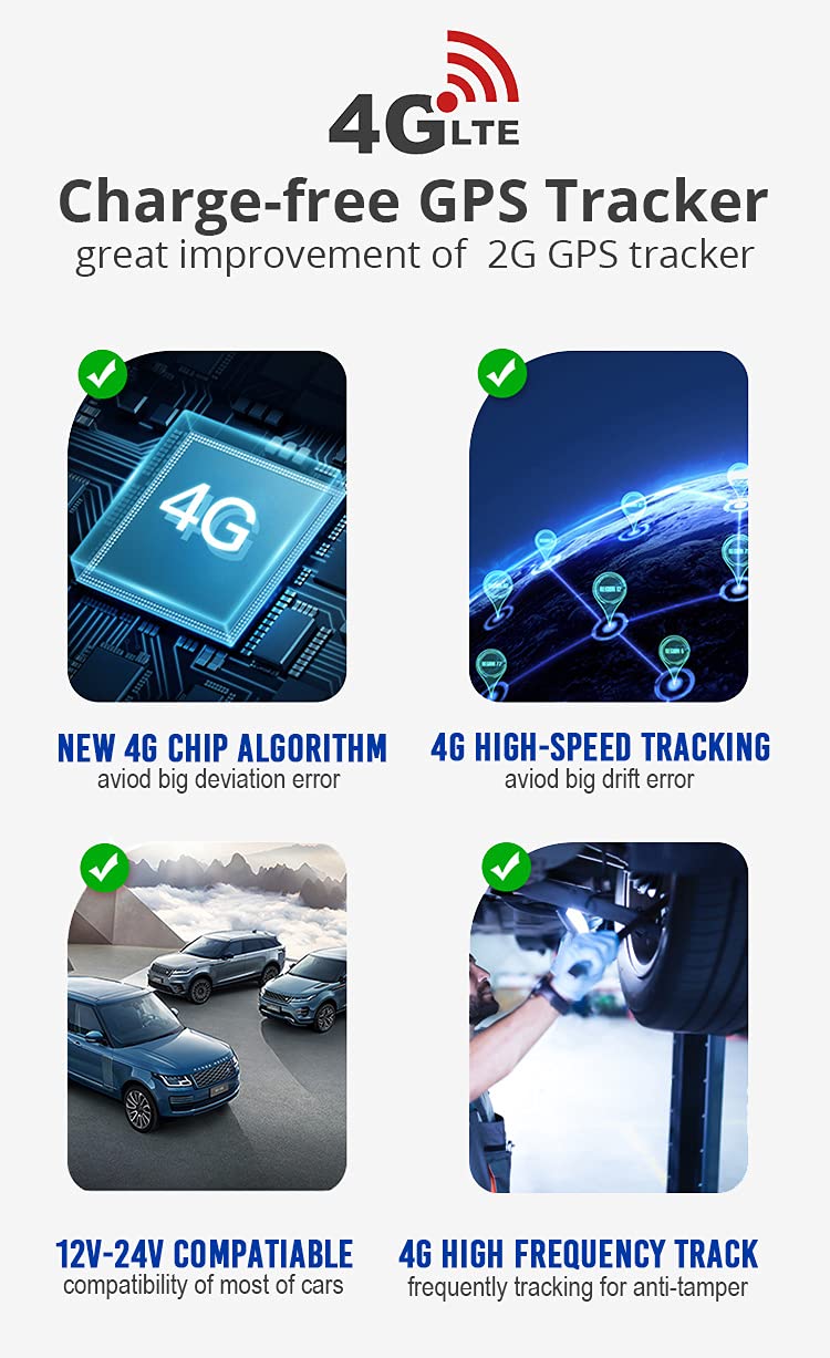 4G GPS Tracker per auto 4G TK806 Localizzatore GPS con APP senza Abbonamento Tracking in Tempo Reale con Olio Remoto ACC/Rimuovere Geo-fence Antifurto Allarme per Veicoli Auto Moto Camion Taxi