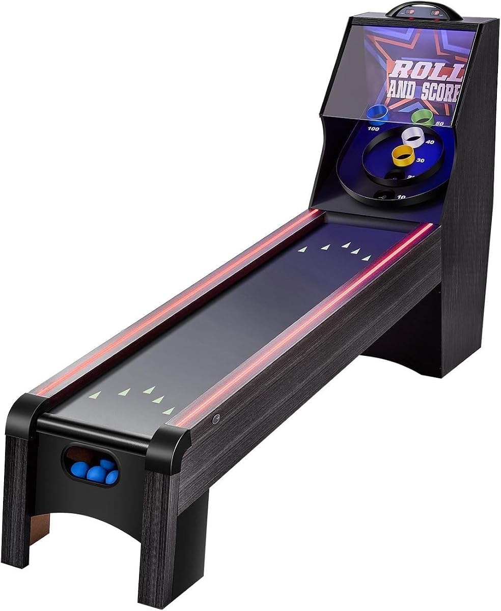VEVOR Roll and Score Classic Arcade GameTable, Sky Ball Table Machine, LED ElectronicScorer e iluminación de pista, sonido, retorno automático de bola, sala de juegos de recreación en el hogar