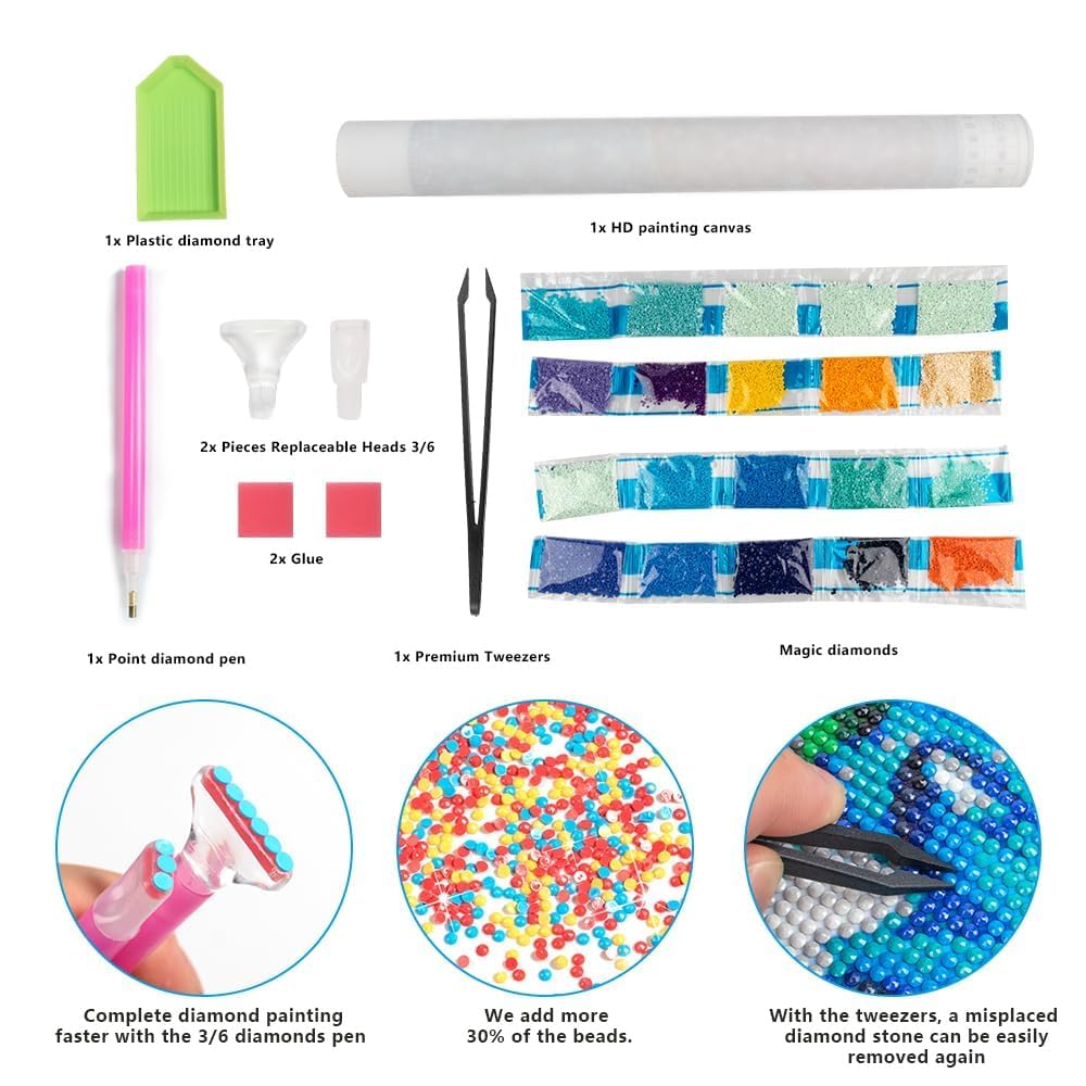DCIDBEI 30x40CM 4 pezzi Kit pittura diamante Vacanza
