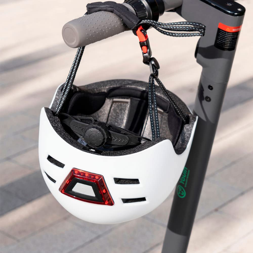 Youin Casque homologué avec LED Avant et arrière - Couleur Blanche - Taille L (55-62 cm) - Protection et visibilité pour trottinettes et vélos - Ventilation réglable - Design léger et Ergonomique