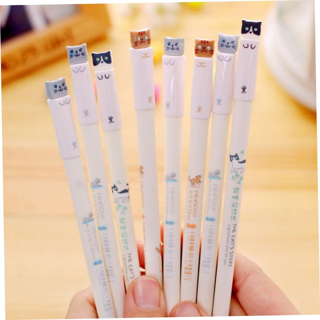 SHINEOFI 36pezzi Penne Gel Con Inchiostro Nero Extra Fine Cancelleria Kawaii Per Studenti e Amanti Dei Gatti