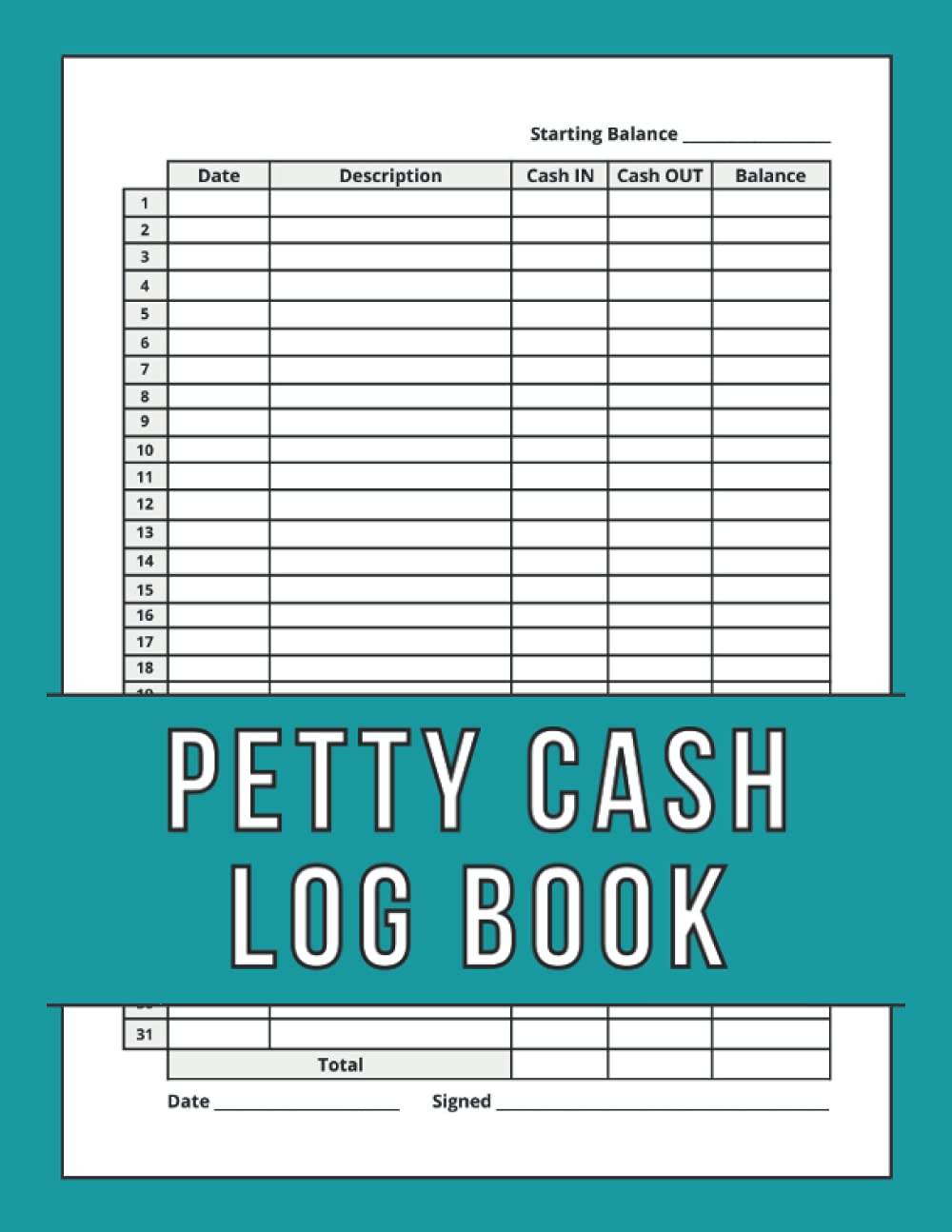 Petty Cash Log Book: Incoming And Outgoing Book, Petty Cash Ledger Book for Business to Track and Handling Money, Financial Record Keeping Notebook for Small Business