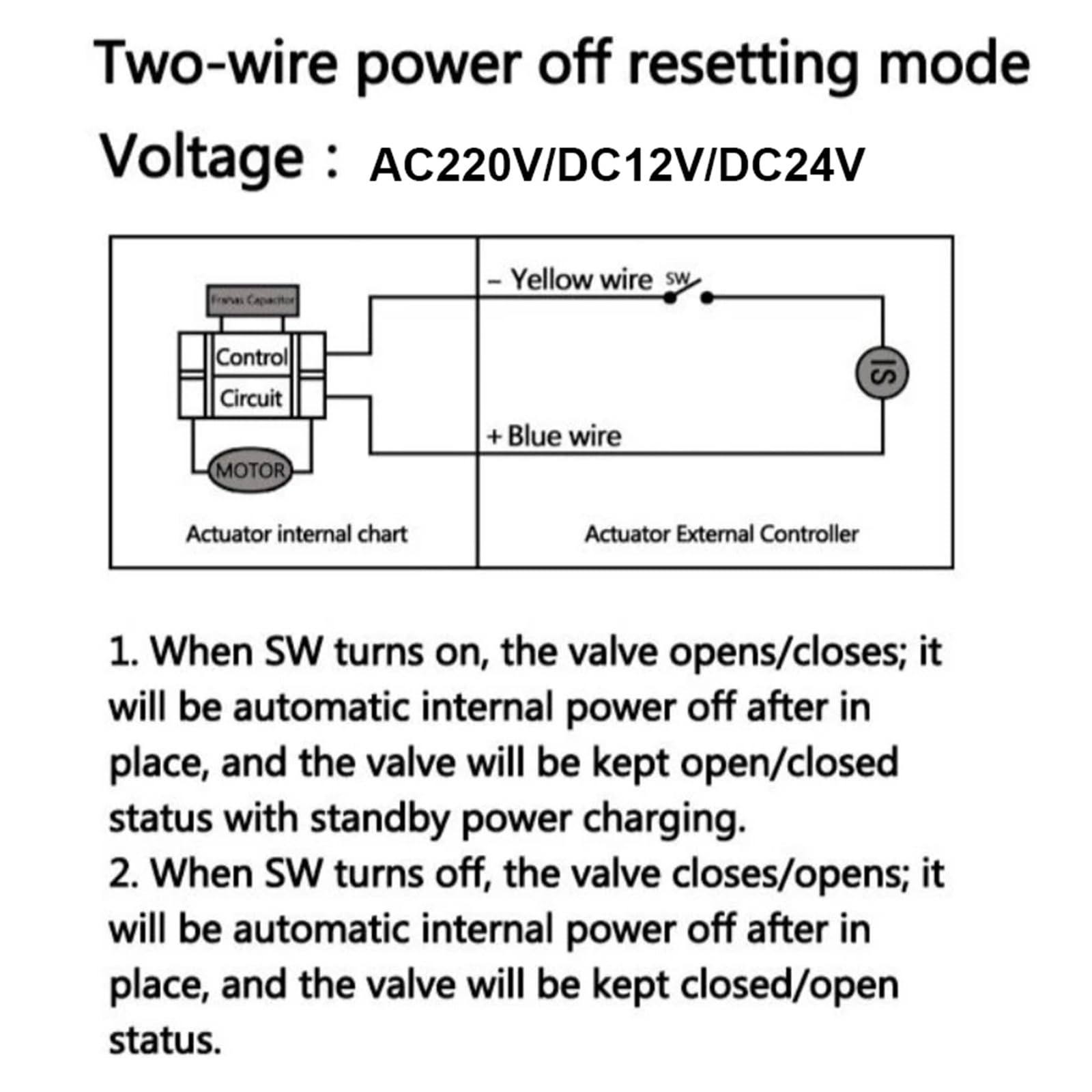 Válvula de control Válvula de bola eléctrica de latón de 1/2 ", 3/4", 1 ", 1-1/2", 2 ", dos cables, dos vías, normalmente cerrada, normalmente abierta, válvula de conmutación AC220, válvula de agua pa