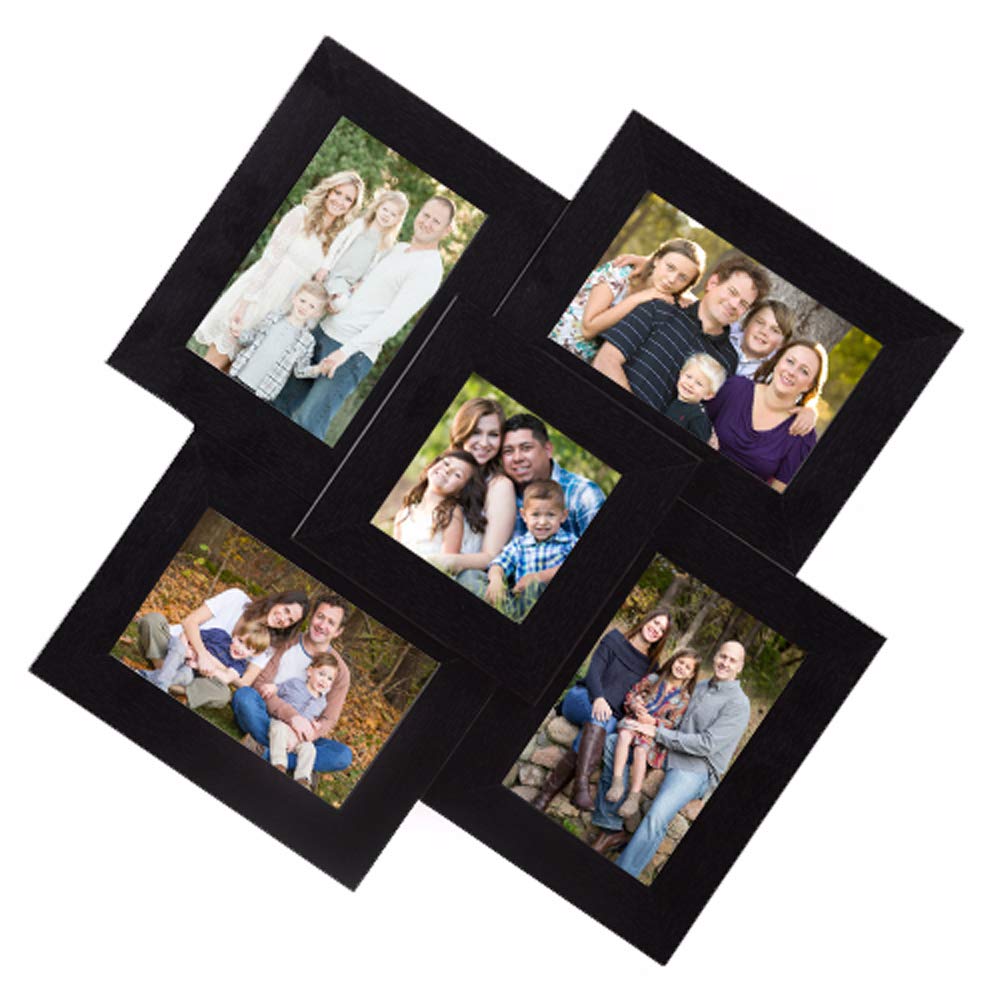 Wall Hanging Collage Photo Frame - Black Set of 5