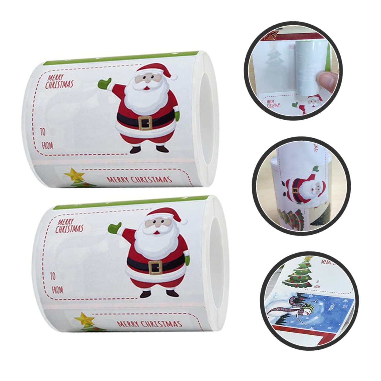 VILLCASE 8 Adesivi natalizi tag di natale sigillo adesivi adesivo multifunzione etichette adesive natalizie adesivi per pacchetti Decalcomanie fai da te etichetta di chiusura