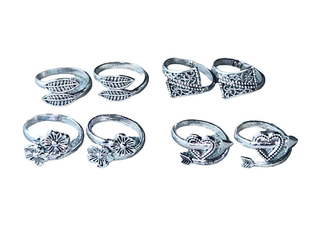 Women & Girls Metal Plated Fancy Toe Ring Adjustable Bichiya/Leg Finger Ring-Combo-4 (A_C_P_110809_Multi)-image-47