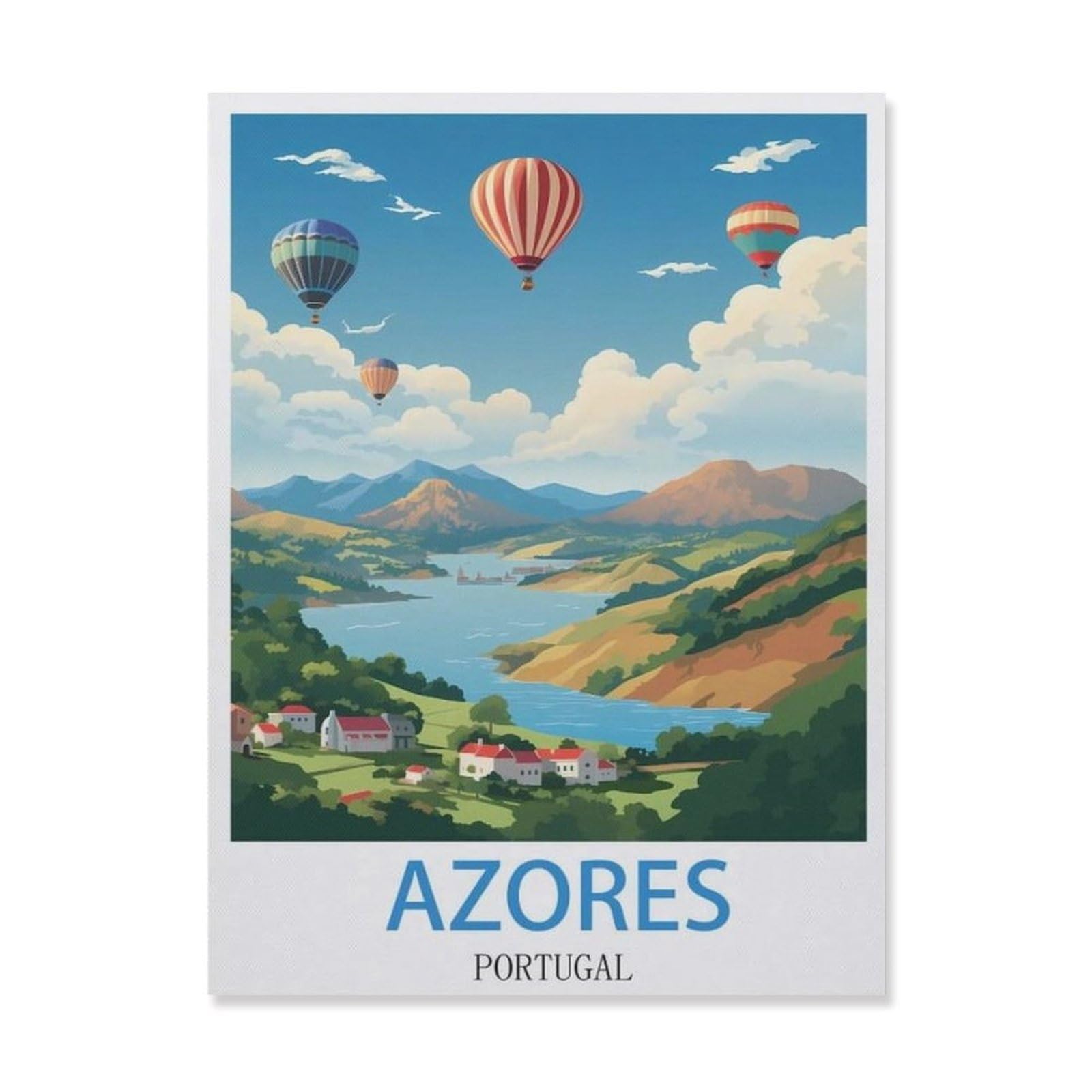 Funny Metal Tin Signs，Azores Portugal(15x30cm）