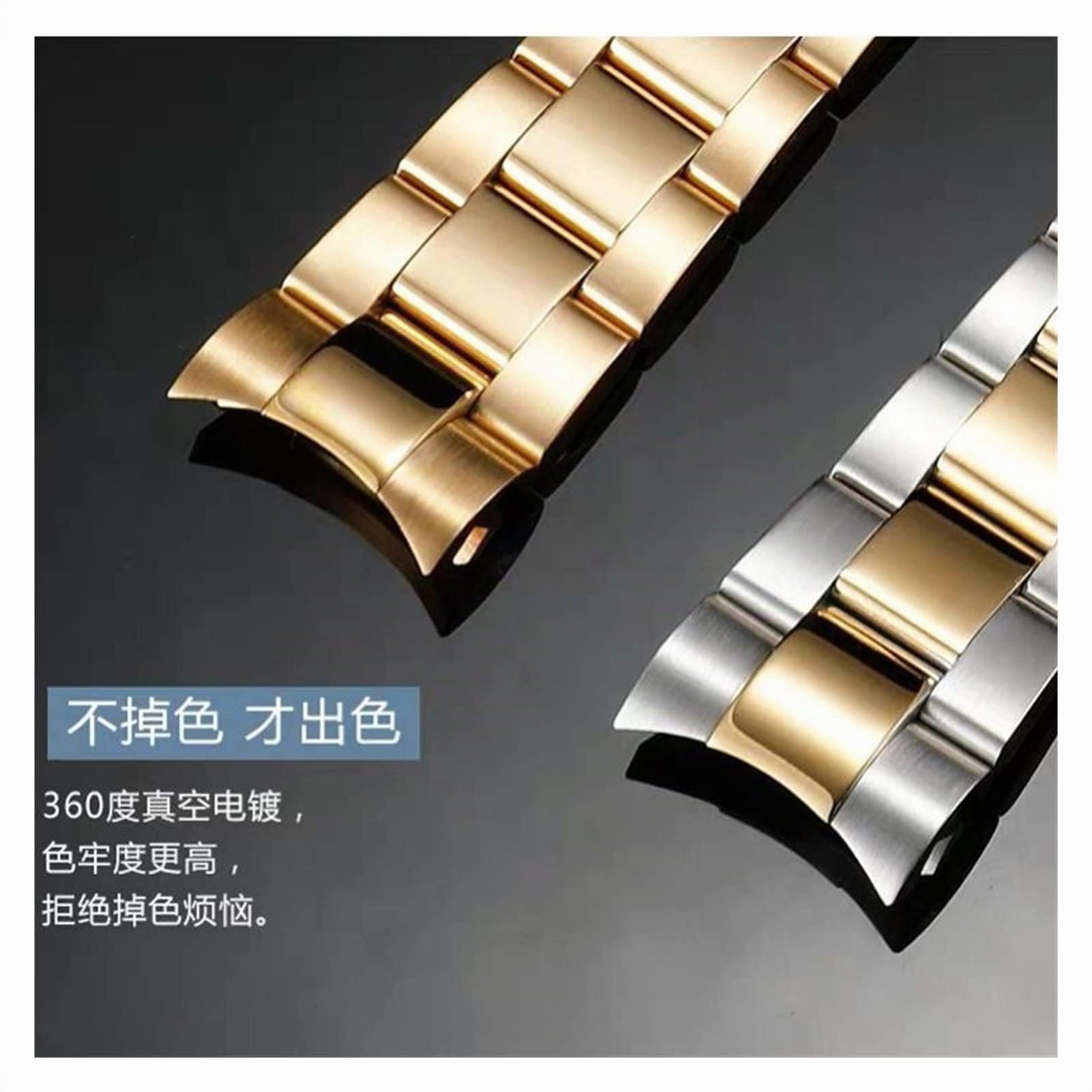 Bracelet Oyster Bracelet de montre en acier inoxydable 316L for Rolex for SUBMARINER for DAYTONA for SUP for GMT Hommes Bracelet de montre Bracelet en métal 20 21mm(Silver Full Matte,21mm No logo)