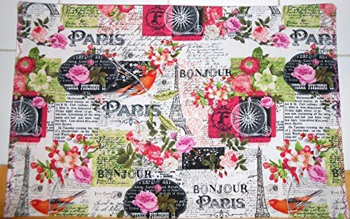 5pc Placemat and Table Runner Set, Parisian Spring Theme