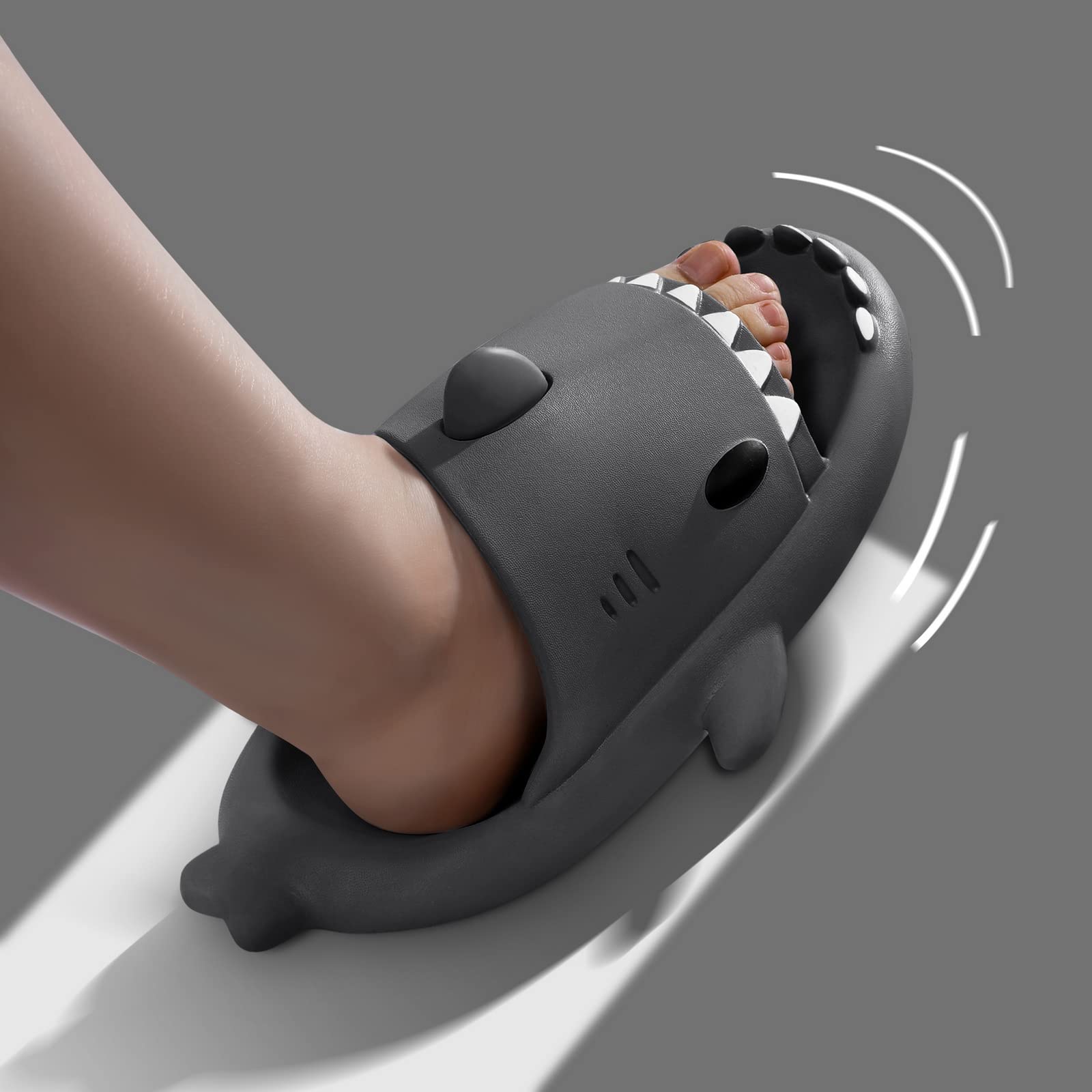 MoneRffi Claquettes de Requin Femme Homme,Claquette Enfant Garcon Fille,Confortables Antidérapante Chaussures de Piscine Plage Sandales,Tongs Shark Chaussons de Bain Été