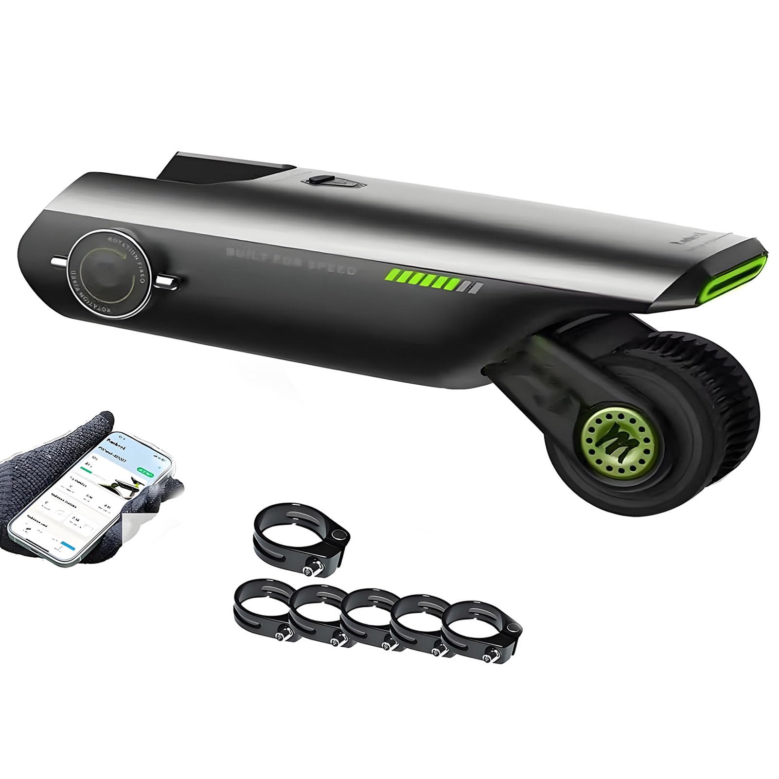 Assistance électrique pour vélo, amplificateur de vitesse contrôlé par application, 4 modes d'assistance, vitesse max. de 25 km/h (15,5 mph), kit d'assistance électrique pour vélo, kit de conversion