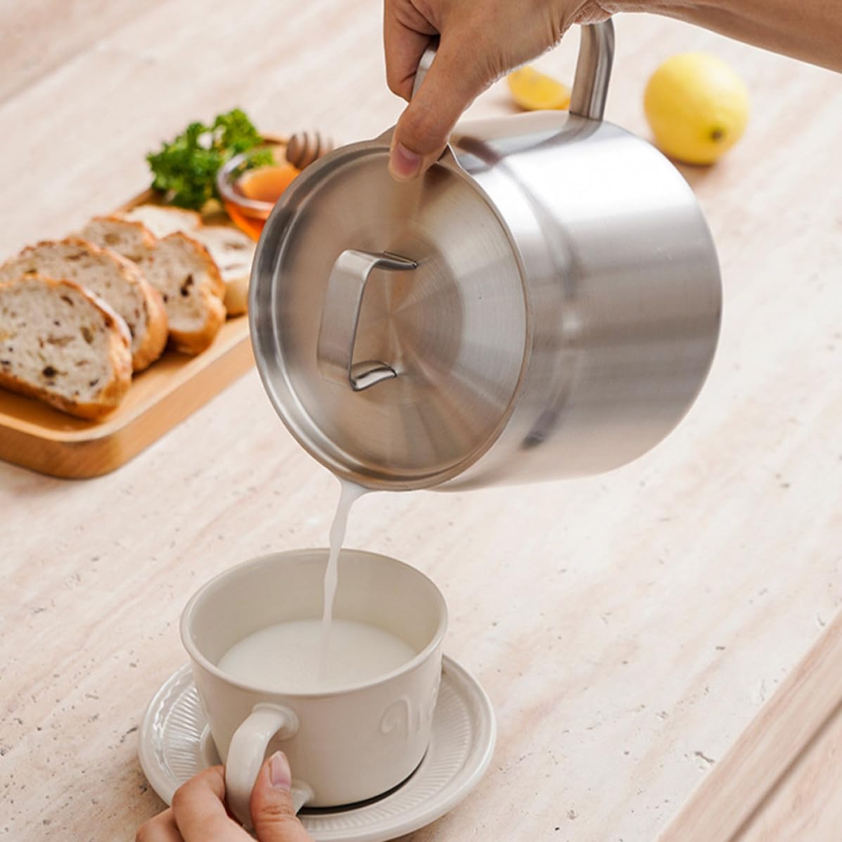 SHINEOFI Jarra de Aceite de Acero Inoxidable de 2l Filtro y Cesta para Freidora, Contenedor de Grasa para Cocina Familiar y Restaurante, Resistente y Fácil de Limpiar