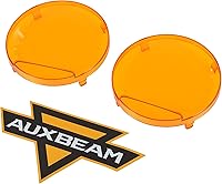 Vista 11 de Auxbeam Cubierta de luz todoterreno de 7 pulgadas, cubiertas protectoras redondas ámbar, lente de policarbonato de plástico amarillo para conducción