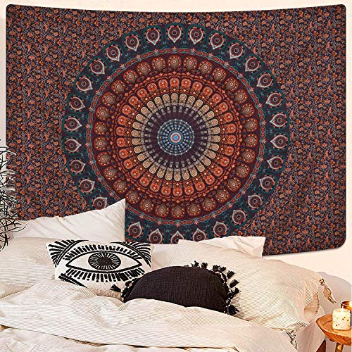 Alishomtll Mandala Wandbehang Bohemian Wandteppich Sandtuch Tapisserie Yoga psychedelisch Deko Tuch Tapestry groß Tischdecke 150 x 150cm