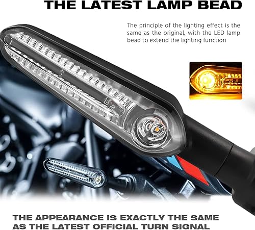 Miniatura 5 de Riloer Luces intermitentes delanteras y traseras para motocicleta, luz ámbar, indicadores de giro LED para motocicleta, lente transparente,