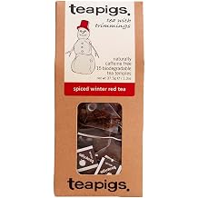 Teapigs Spiced Winter Red Tea Made With Whole Tea Leaves, Natural Ingredients, Non-GMO, Caffeine-Free Festive Rooibos 90 Count 6 Packs of 15 Teabags