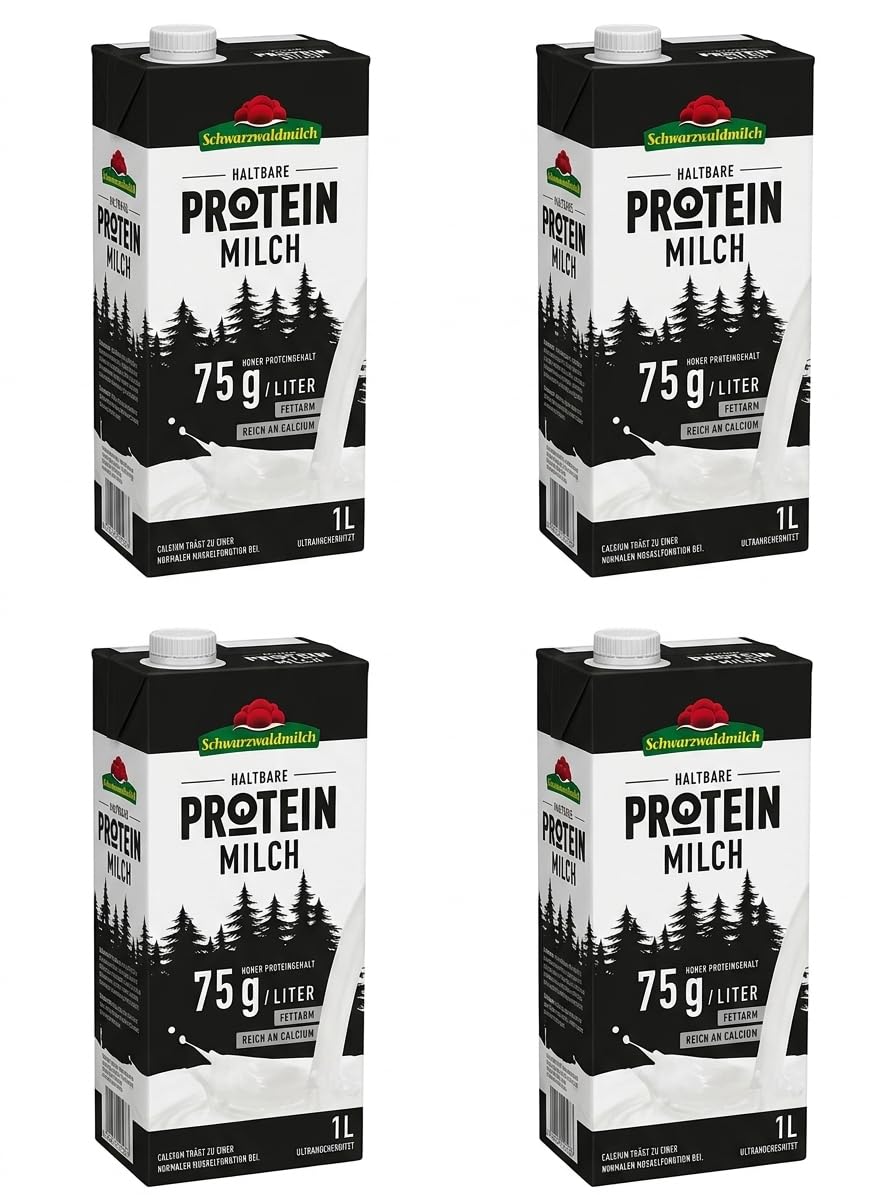 Schwarzwaldmilch Haltbare Protein Milch 4er Set 75g Protein/L fettarm