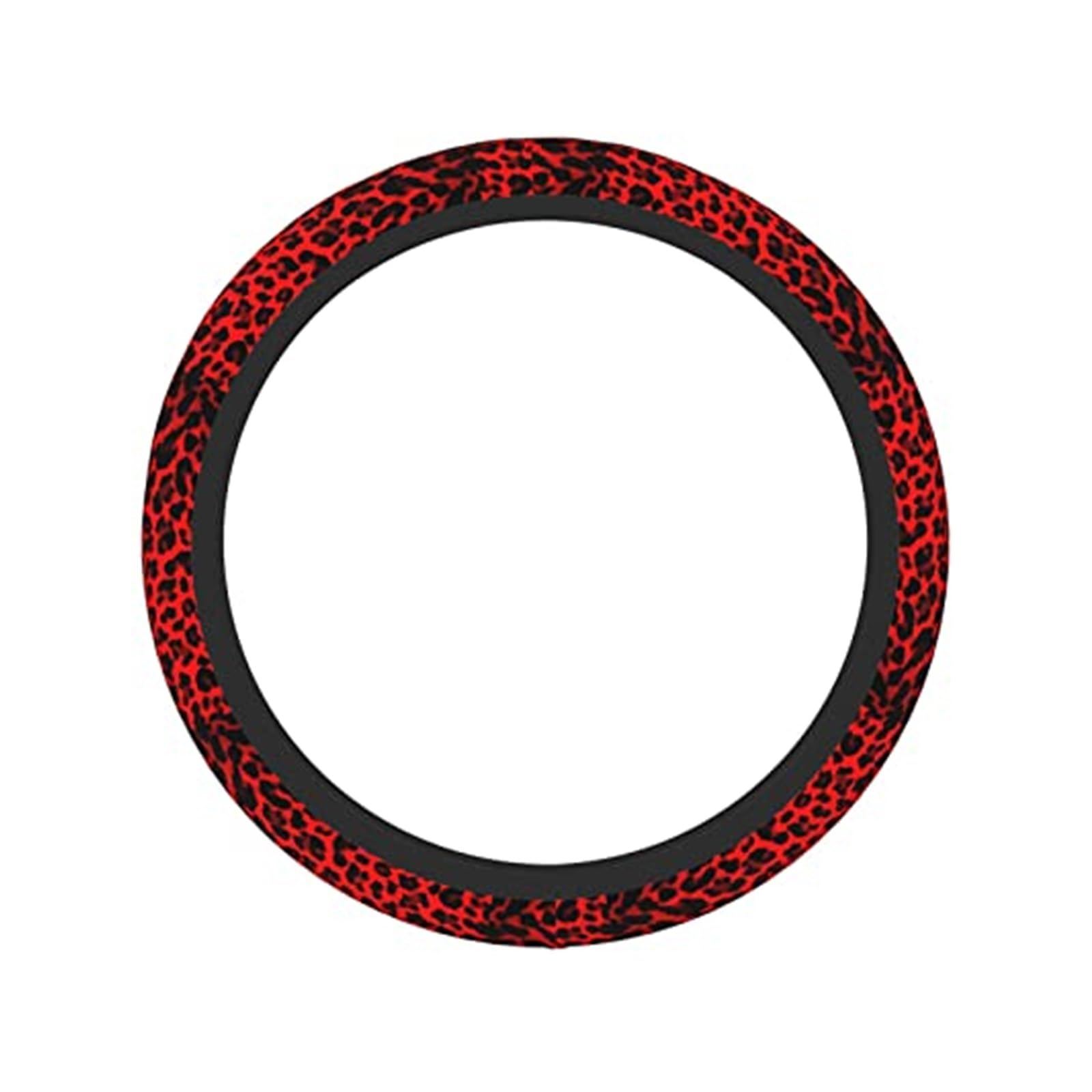 Funda Universal para Volante de Coche, elástica, Antideslizante, con Estampado Leopardo Rojo, 15 Pulgadas Funda para Volante