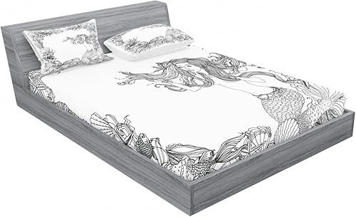 Miniatura 360 de Ambesonne - Juego de sábanas bajeras y fundas de almohada, diseño clásico botánico, plantas de jardín vintage, juego de 3 piezas con estampado