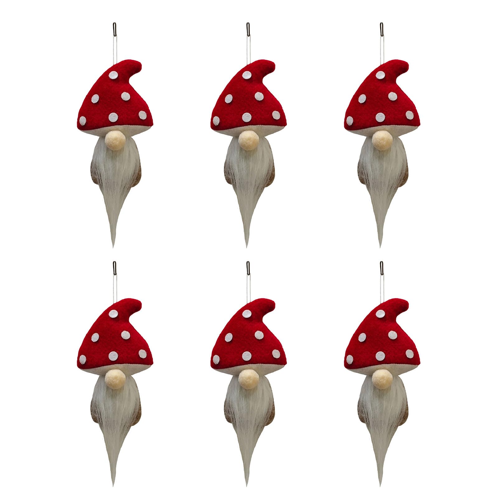 YWLUUOO 1/4 / 6 Pcs Elves Dwarf Christmas Ornament Mushroom Gnomes Christmas Tree Decorations for Home Party Outdoor Indoor Use Ornament