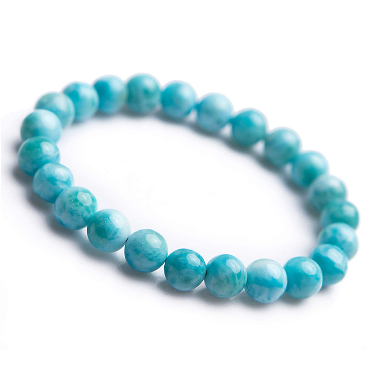 Muko Gemstone8mm Natural Blue Larimar Gemstone Round Beads