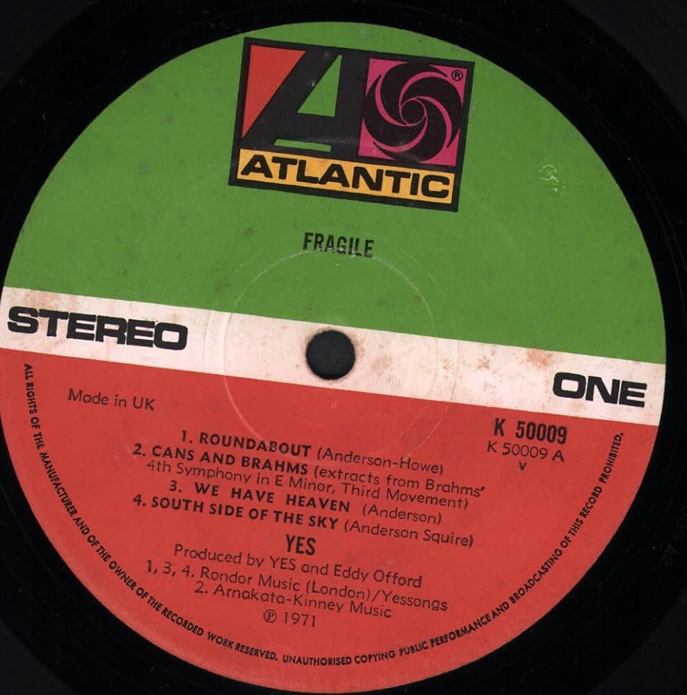 YES★Fragile UK Atlantic Red/Maroon オリジナル YES☆Fragile UK Atlantic Red/Maroon オリジナル