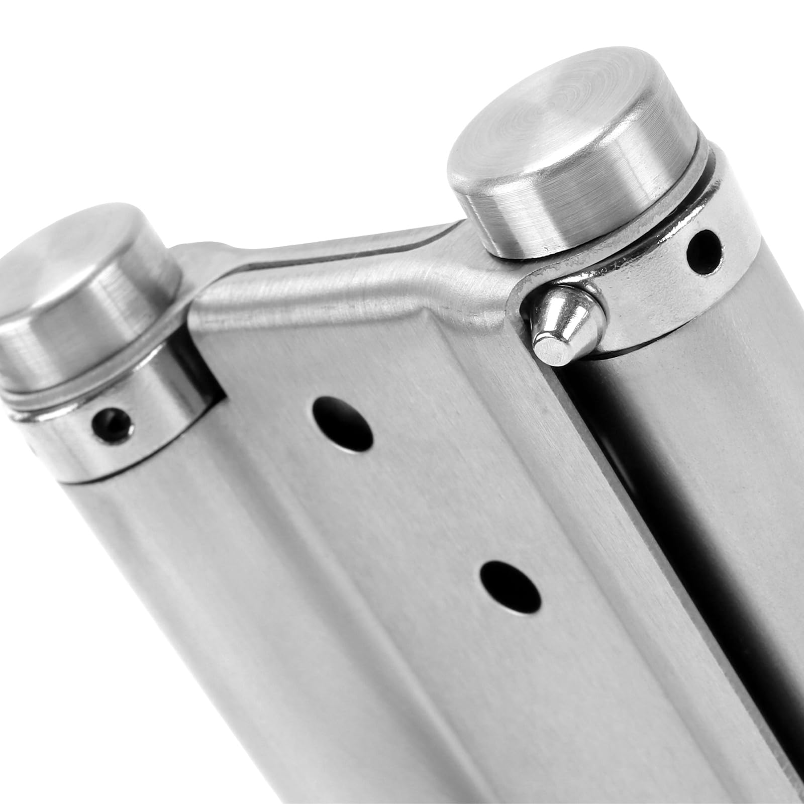 4 Pezzi Cerniere Doppia Azione 10 cm in Acciaio Inox 201, con 64 Viti e Barra, per Porte Armadi e Mobili in Legno