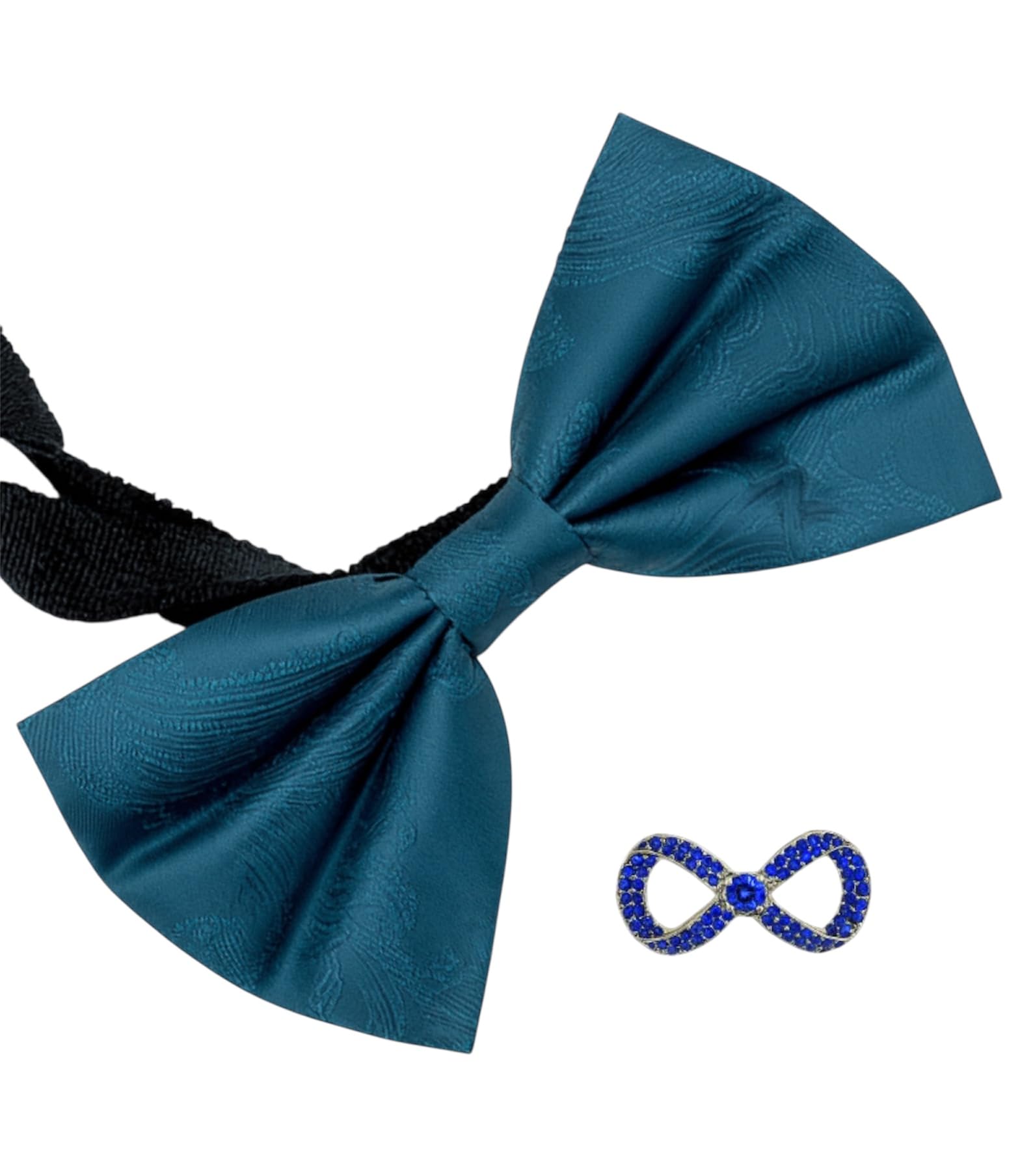 Random stripe Men's Bow Ties Pre-Tied Style Formal Satin Classic Bowtie for jacquard Self-Design With Brooch-picture-22