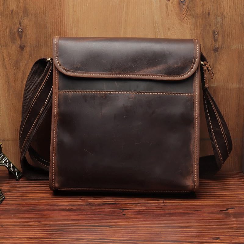 Vintage Flip Bag Oblique Span Shoulder Bag Crazy Horse Messenger Bag Vertical Briefcase2