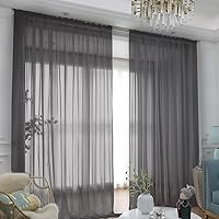 Vista 24 de L&TEC Cortinas transparentes beige para ventana, Beige