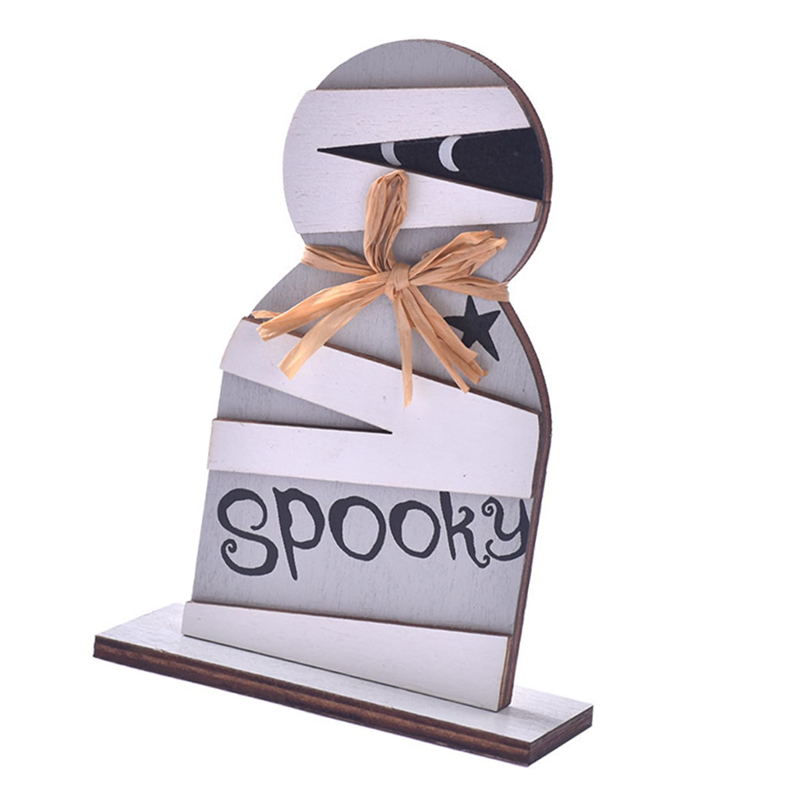 Tsophreniq Efficient Halloween Wood Craft Decors for Mantels Bookshelf Entryway Natural Holiday Atmospheres Creation User Friendly Halloween Decors