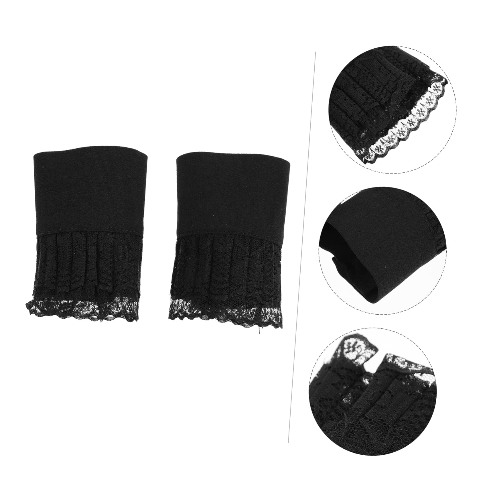 WOFASHPURET Lace Cuffs for Women Gothic Lace False Sleeves Fake Cuff Cleavage Cover up Elegant Accessory