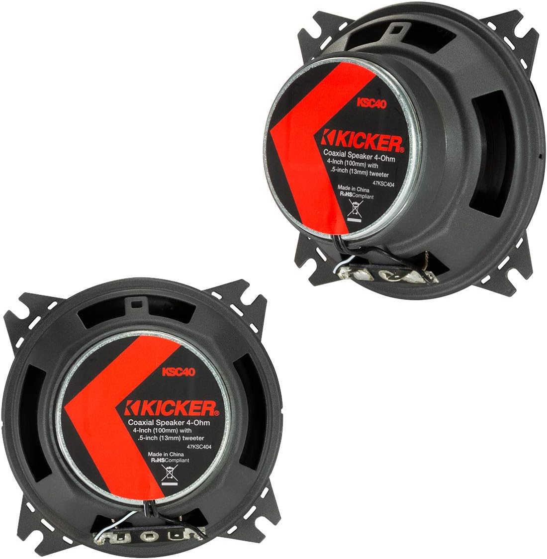 KICKER 47KSC404 KS Series 4" Coaxial Speakers with .5" Tweeters, 4ohm