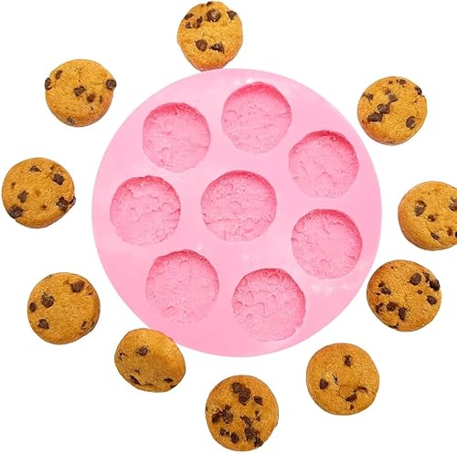 Galletas de chispas de chocolate 8 cavidades Molde de galletas de chispas de chocolate molde de cera se derrite Multi-Proyecto Molde de silicona