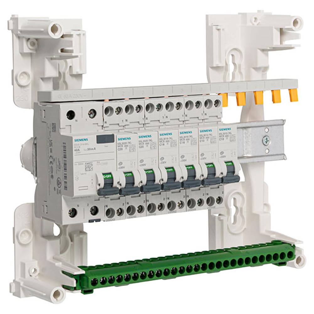 SIEMENS Tableau électrique pré-équipé 1 rangée 13 modules 6 disjoncteurs 1 interrupteur différentiel