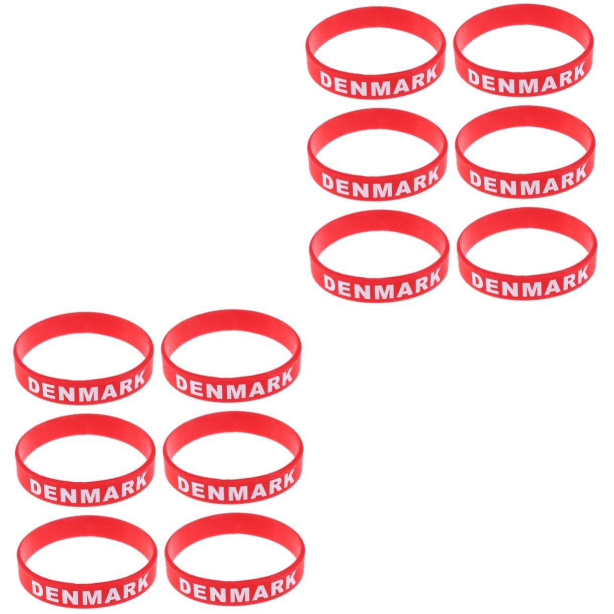 VANZACK 2 Pulseras De Silicona Con La De Dinamarca De Moda Talla Única (6 Unidades)