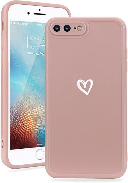 Micoden for iPhone 7 Plus Case iPhone 8 Plus Phone Case Cute Girls Silicone Shockproof Protective Bumper Cases with Love Heart Pattern Design for iPhone 7 Plus/8 Plus Pink