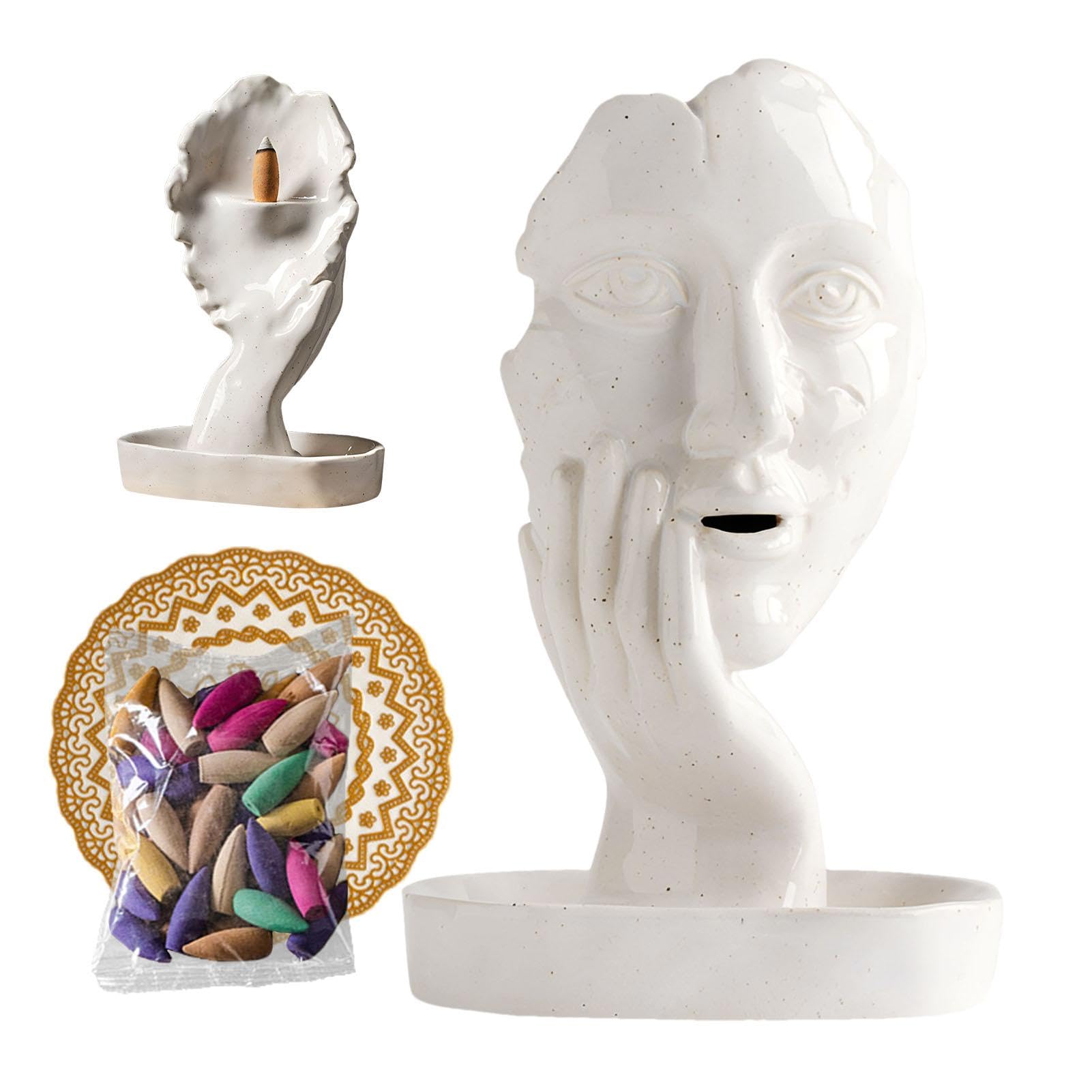Porte-encens cascade visage pour une ambiance zen dans votre salon