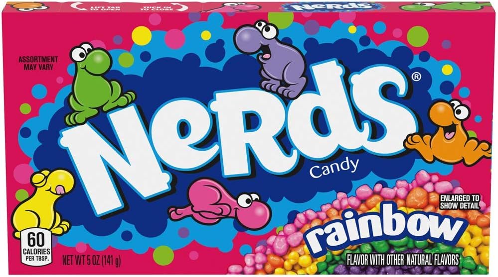 Wonka Rainbow Nerds Theatre Size Box 141g Box American Candy x 3 Delicious Tasty And Twisty Treat Gift Hamper