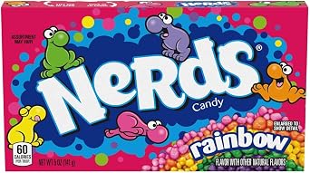 Wonka Rainbow Nerds Theatre Size Box 141g Box American Candy x 3 Delicious Tasty And Twisty Treat Gift Hamper